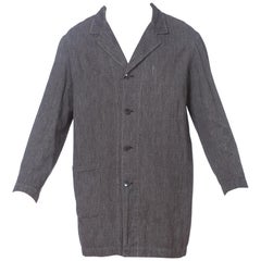 Veste de travail en coton mélangé gris foncé des années 1950 pour hommes, fabriquée en Europe