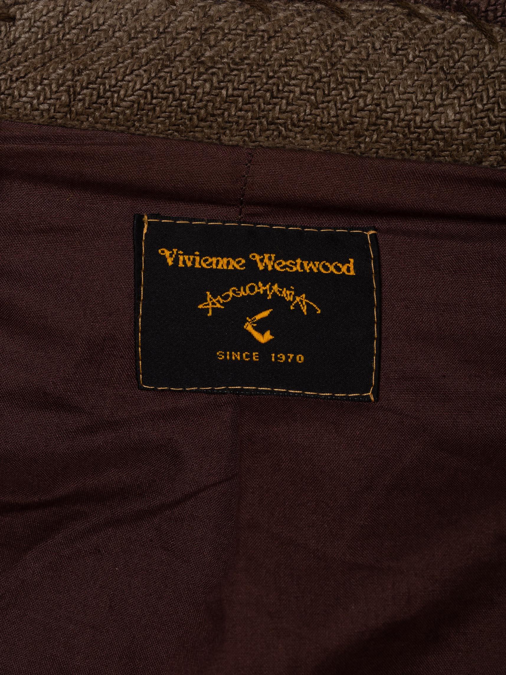 1990'S VIVIENNE WESTWOOD Brown Metallic Linen Blend Deconstructed Mud Style Uni For Sale 1