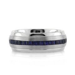 Men
s 2.10ct Sapphire Wedding Band in Platinum