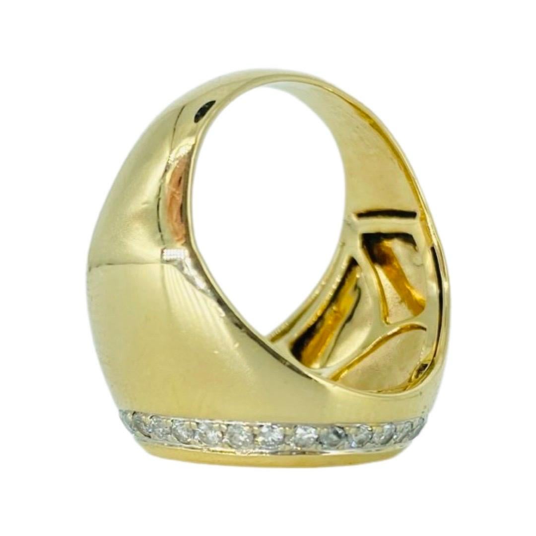 Round Cut Men’s 2.20 Carat Diamond Pinky Ring 14k Gold For Sale