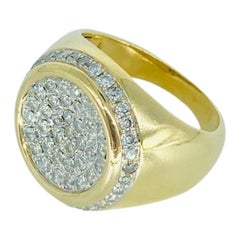 Herren 2,20 Karat rosafarbener Diamantring 14k Gold