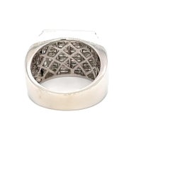 Men's 2.25ctw Diamond Invisible Set Square Top Ring in 18K White Gold