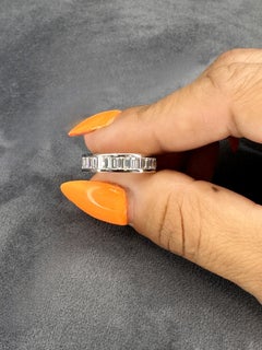 Men's 2.30 Carat Baguette Cut Diamond 14K White Channel Set Ring