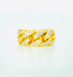 Men’s 3.00 Carat Diamonds Miami Cuban Link Ring 14k Gold