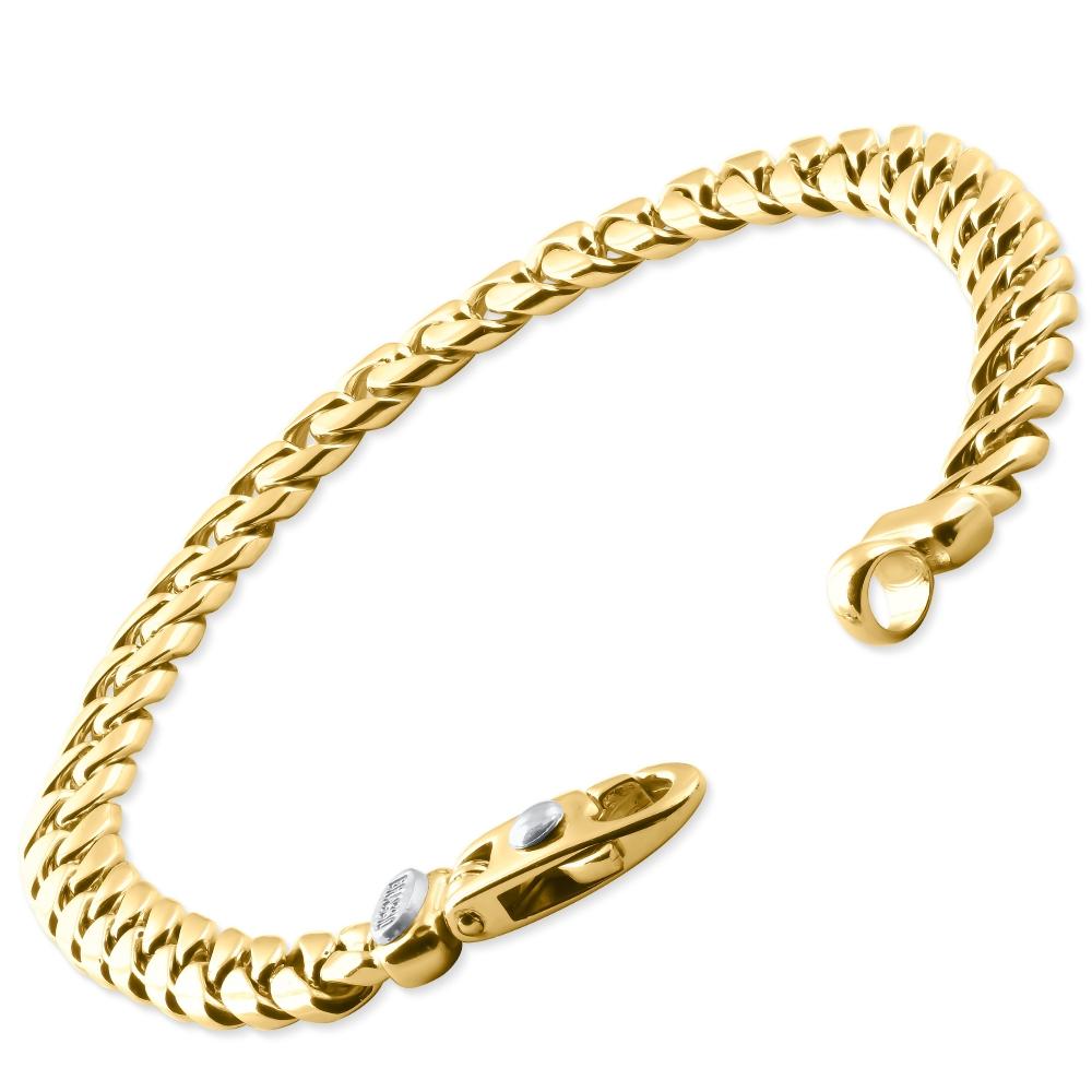 Bracelet homme 35 grammes en or jaune 14k massif à maillons cubains 7mm 9