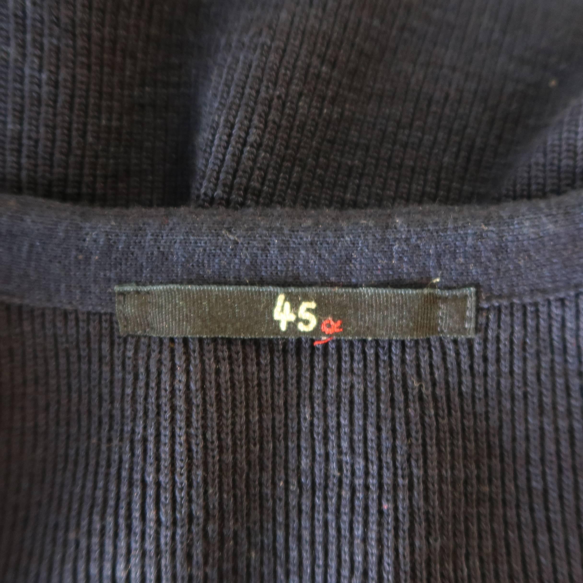 Men's 45rpm 42 Navy Color Block Cotton Knit Cardigan Jacket 2