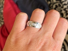 Mens 5 Brilliant Cut Diamond Satin Finish Center Band Ring in Platinum