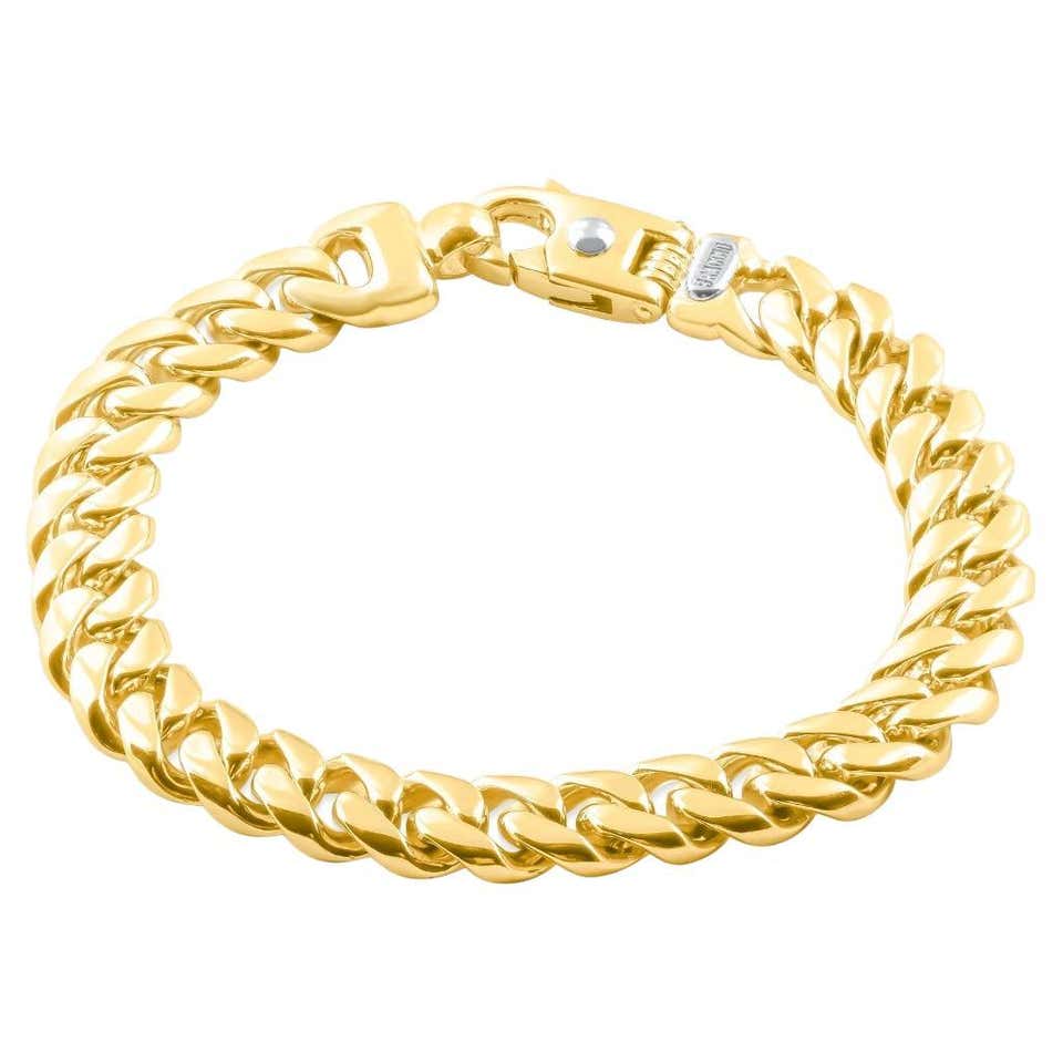 Cuban Link Ripper Solid Cuban Link Bracelet in 14k Yellow Gold For Sale at 1stDibs ...
