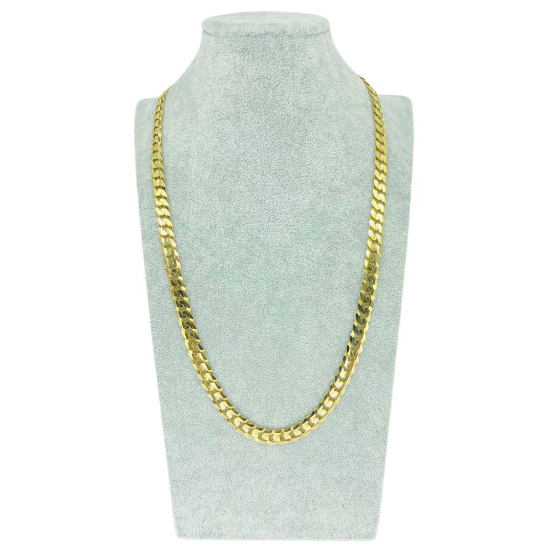 Men’s 8.2mm 14k Gold Cuban Curb Link Chain 24 Inch. The chain weights 53.3 grams.