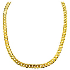 Men’s 8.2mm 14k Gold Cuban Curb Link Chain 24 Inch