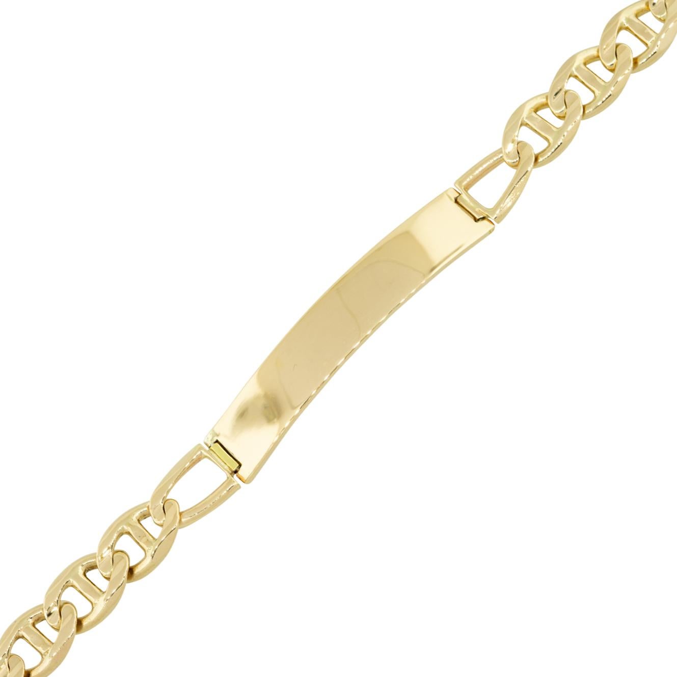 14k Yellow Gold Men's 8mm Link Chain ID Plate Bracelet
Material: 14k Yellow Gold
ID Plate Details: ID plate measures approximately 1.5