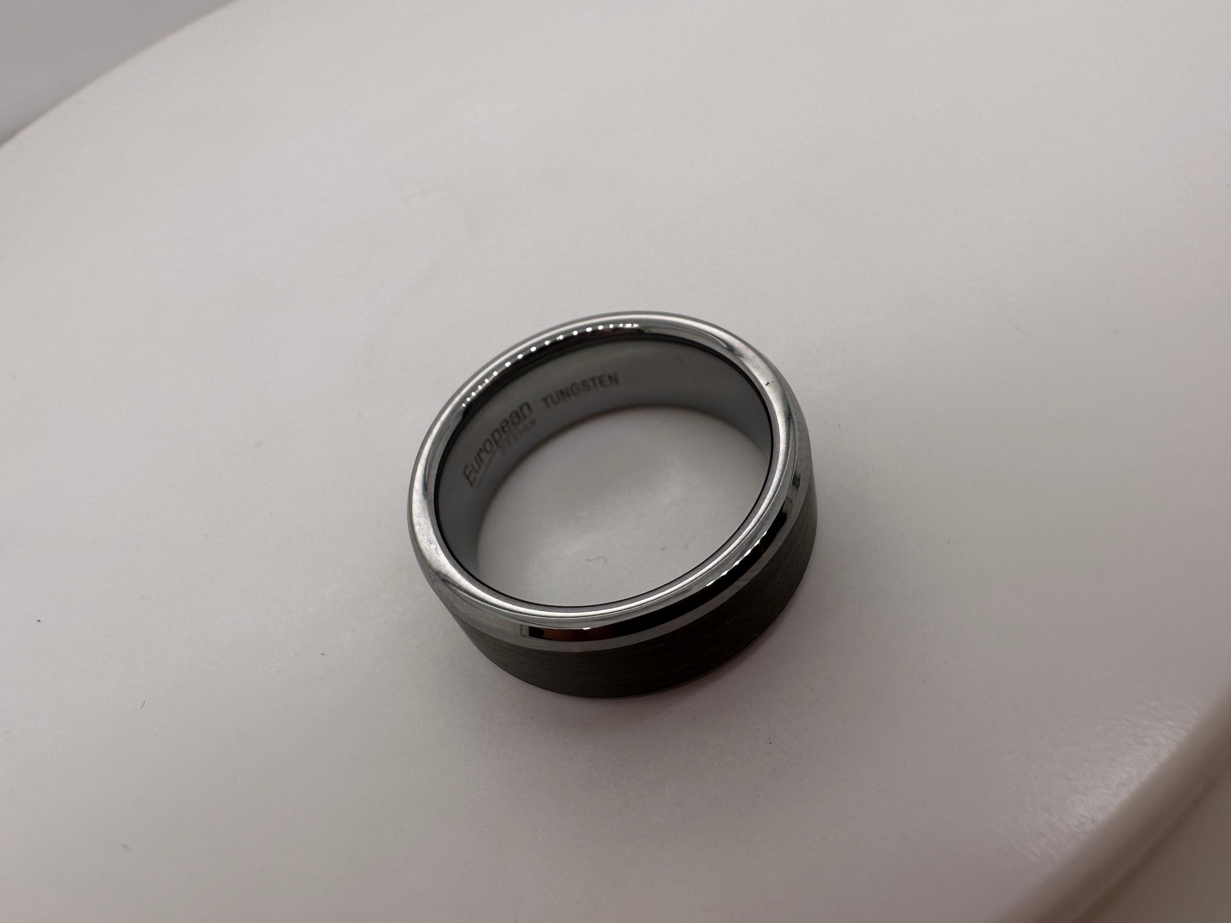 Men's Mens 8mm wedding band size 8 tungsten triton ring For Sale