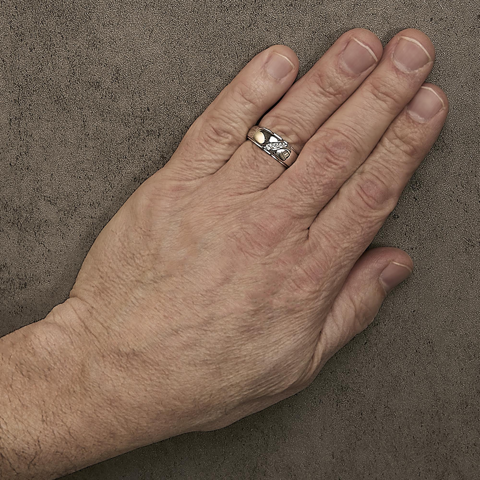 Bague pour homme en argent sterling .925 1/6 Cttw 3 Stone Diamond Band Ring Neuf - En vente à New York, NY