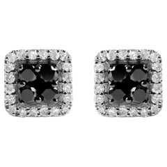 Men's .925 Sterling Silver 5/8 Cttw Diamond Composite wit Halo Stud Earring