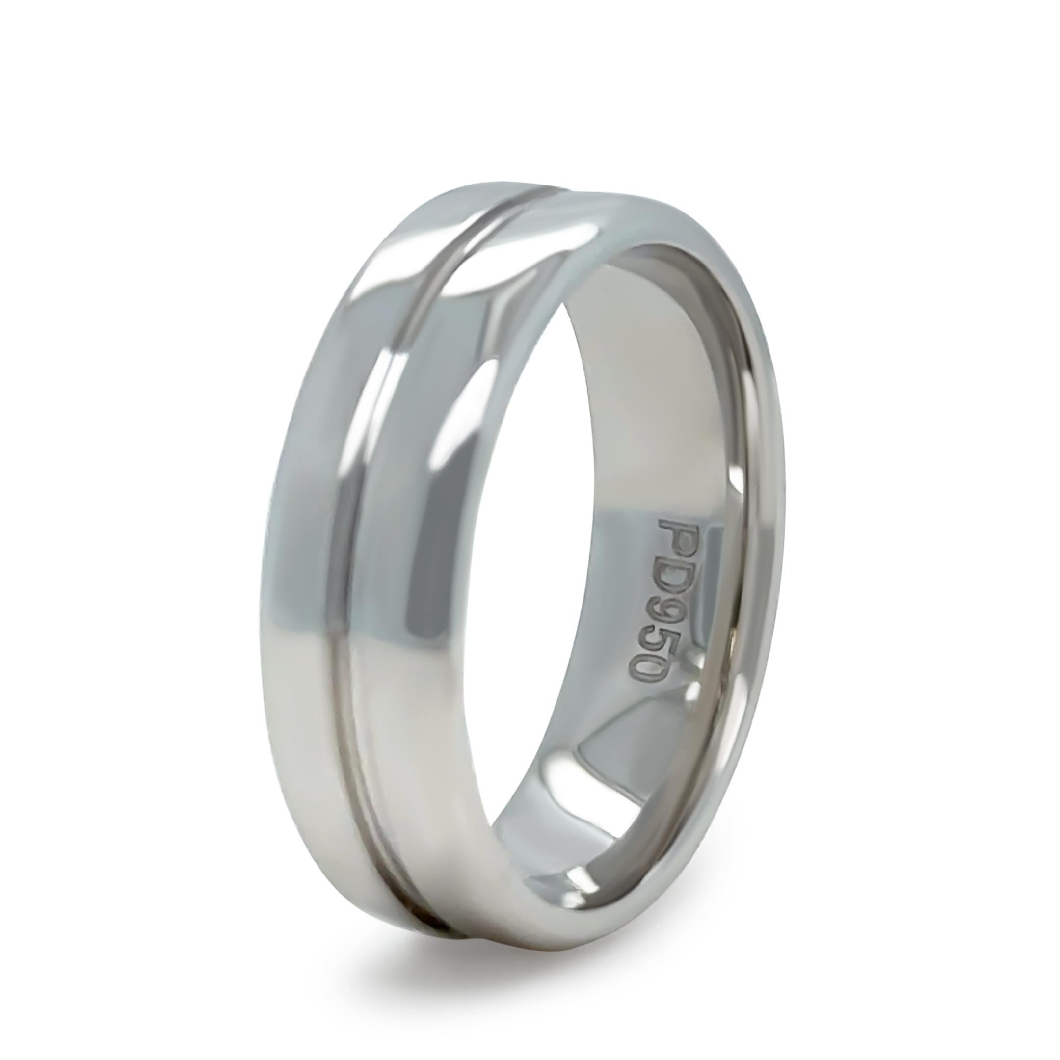 Men’s 950 Palladium Wedding Band 7.3g In Excellent Condition For Sale In SYDNEY, NSW