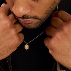 Men's 9k yellow Gold St. Christopher Tiny Talisman Necklace