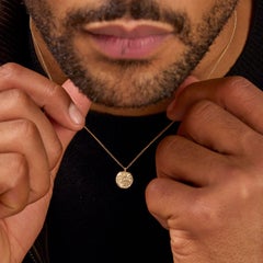 Men's 9k Yellow Gold St. Michael Tiny Talisman Necklace