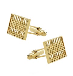 Men's Abacus Yellow Gold Cufflinks