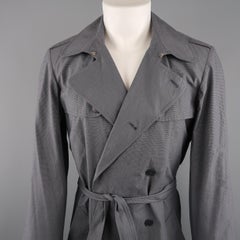 Men's AGNES B. L Dark Gray Grid Cotton Trenchcoat