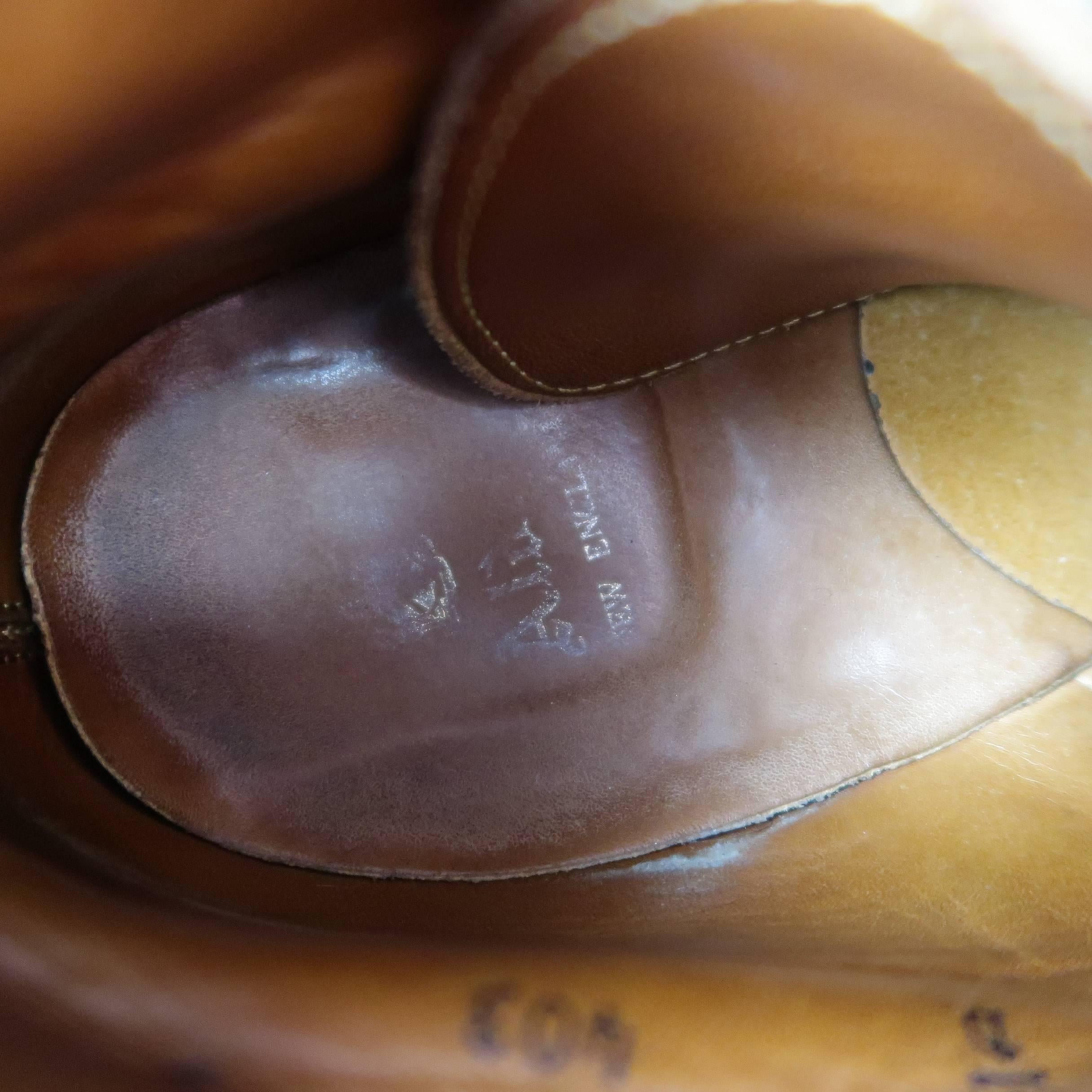 Men's ALDEN Size 10 Brown Contrast Stitch Leather Apron Toe Indy Boots 3