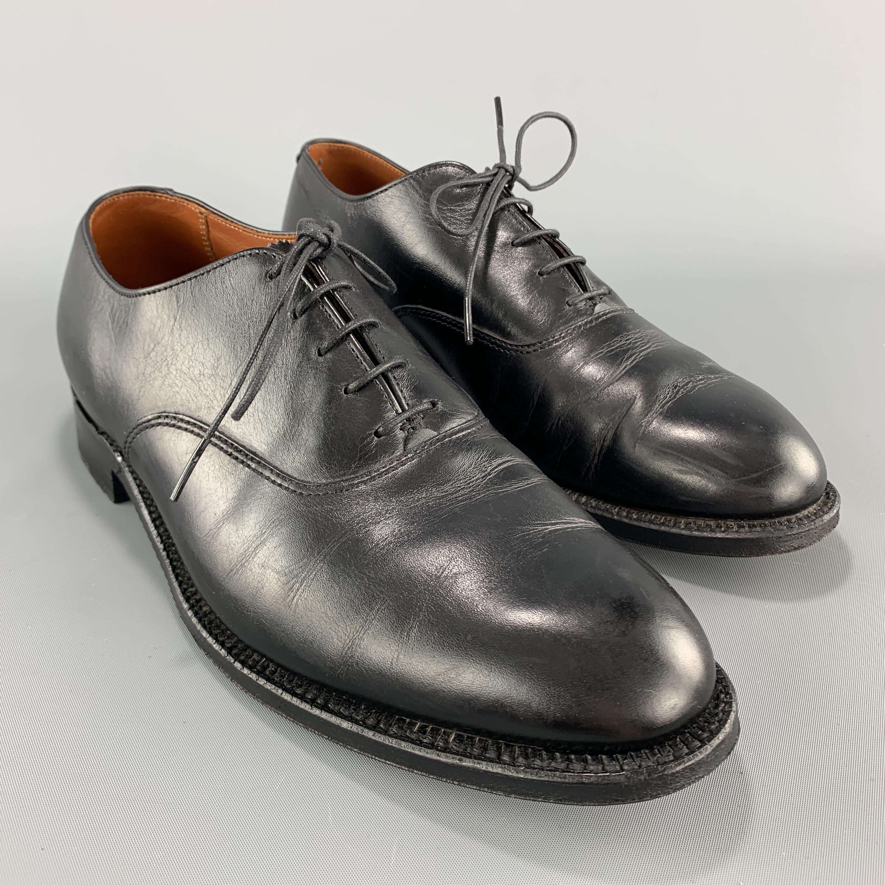 Men's ALDEN Size 7.5 Black Leather Lace Up Dress Shoes at 1stDibs