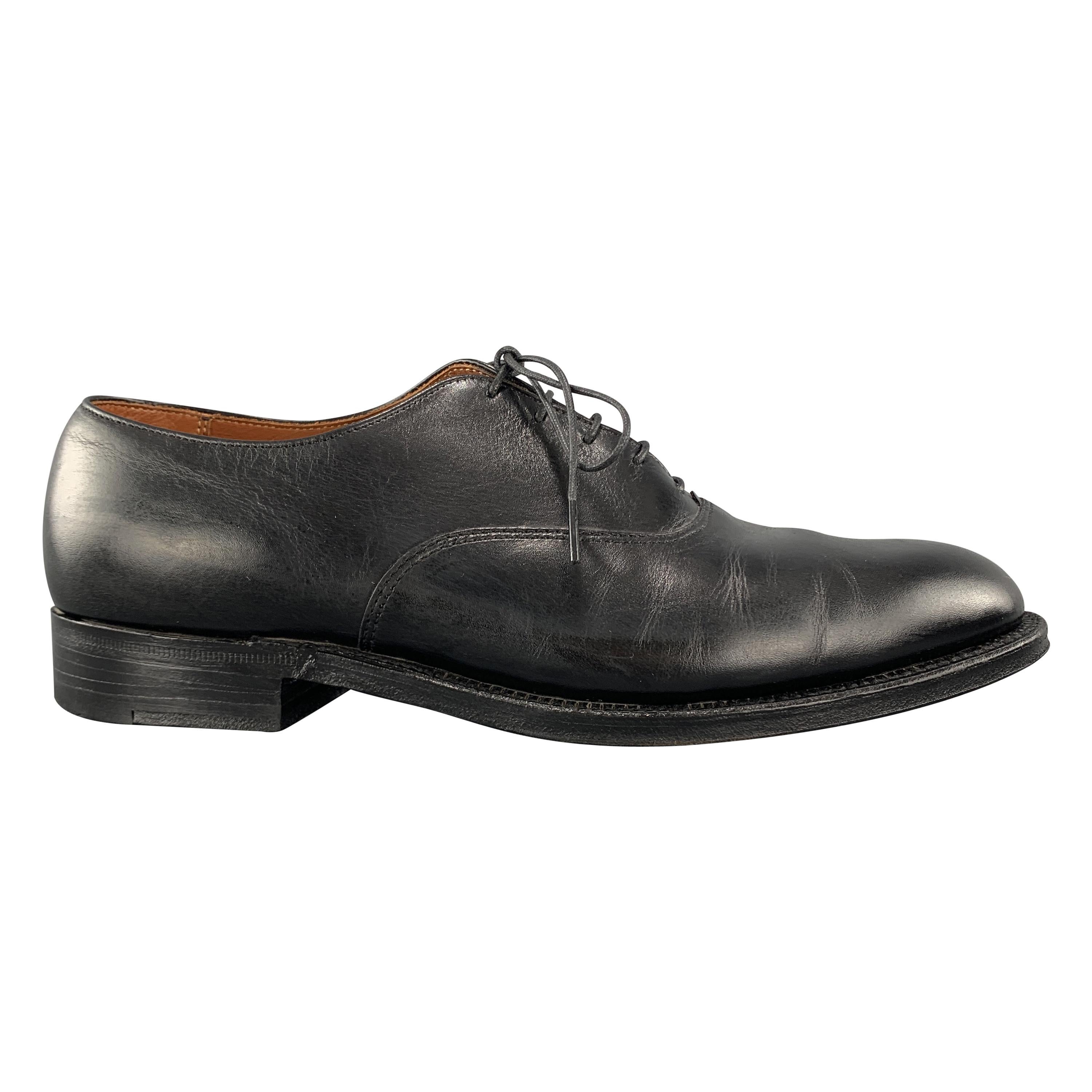 Men's ALDEN Size 7.5 Black Leather Lace Up Dress Shoes at 1stDibs