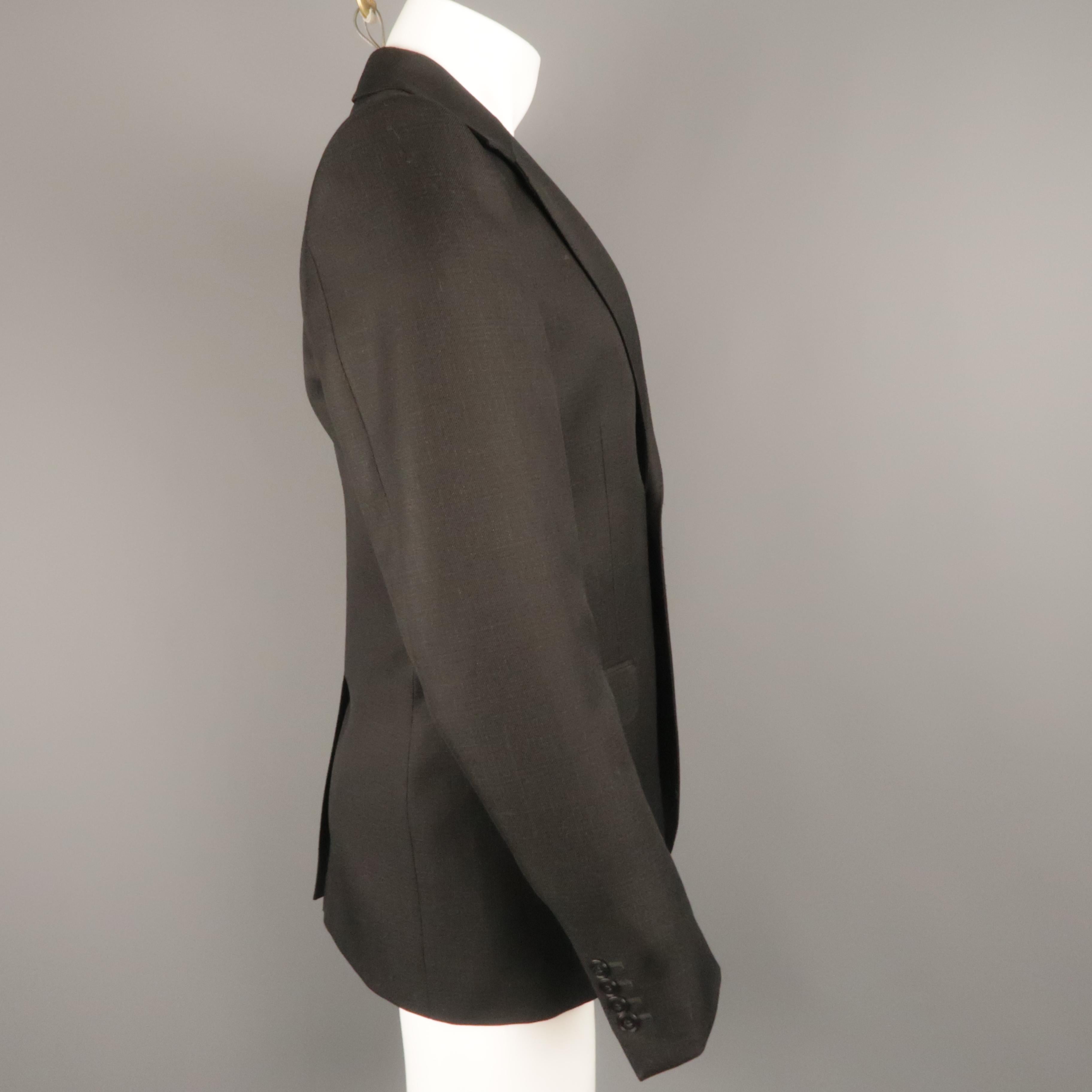 Men's ALEXANDER MCQUEEN 38 Charcoal Plaid Wool Notch Lapel Sport Coat In Excellent Condition In San Francisco, CA