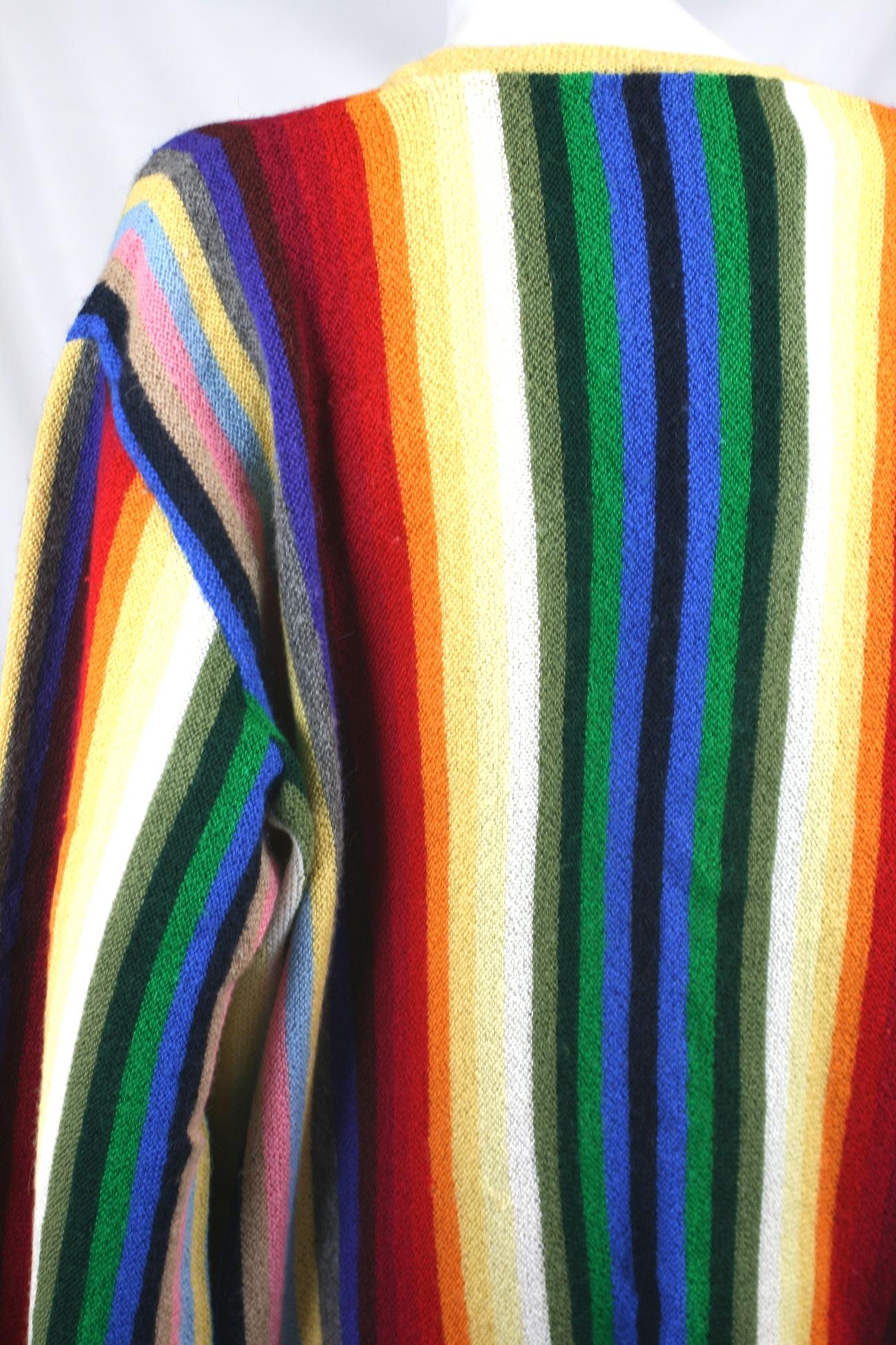 mens rainbow striped sweater