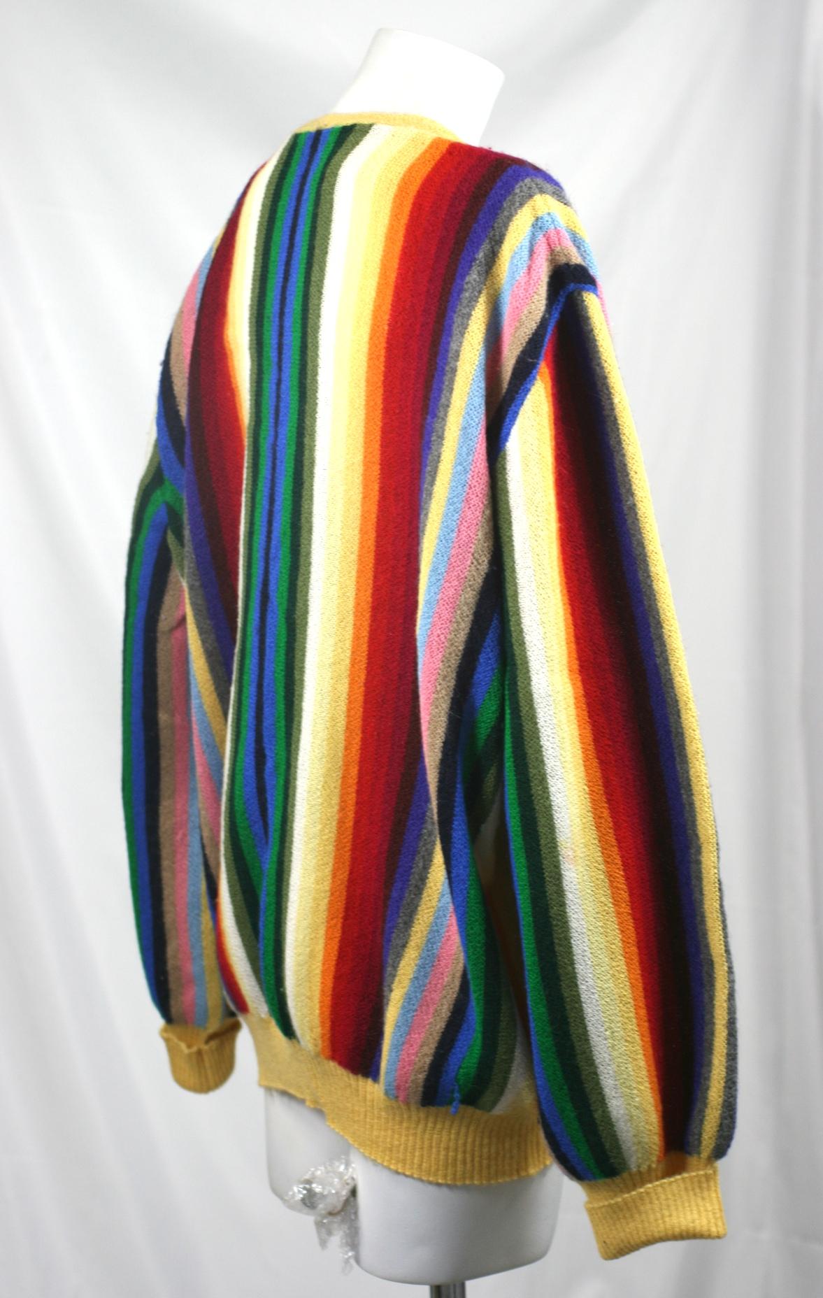 Black Mens Alpaca Rainbow Sweater For Sale