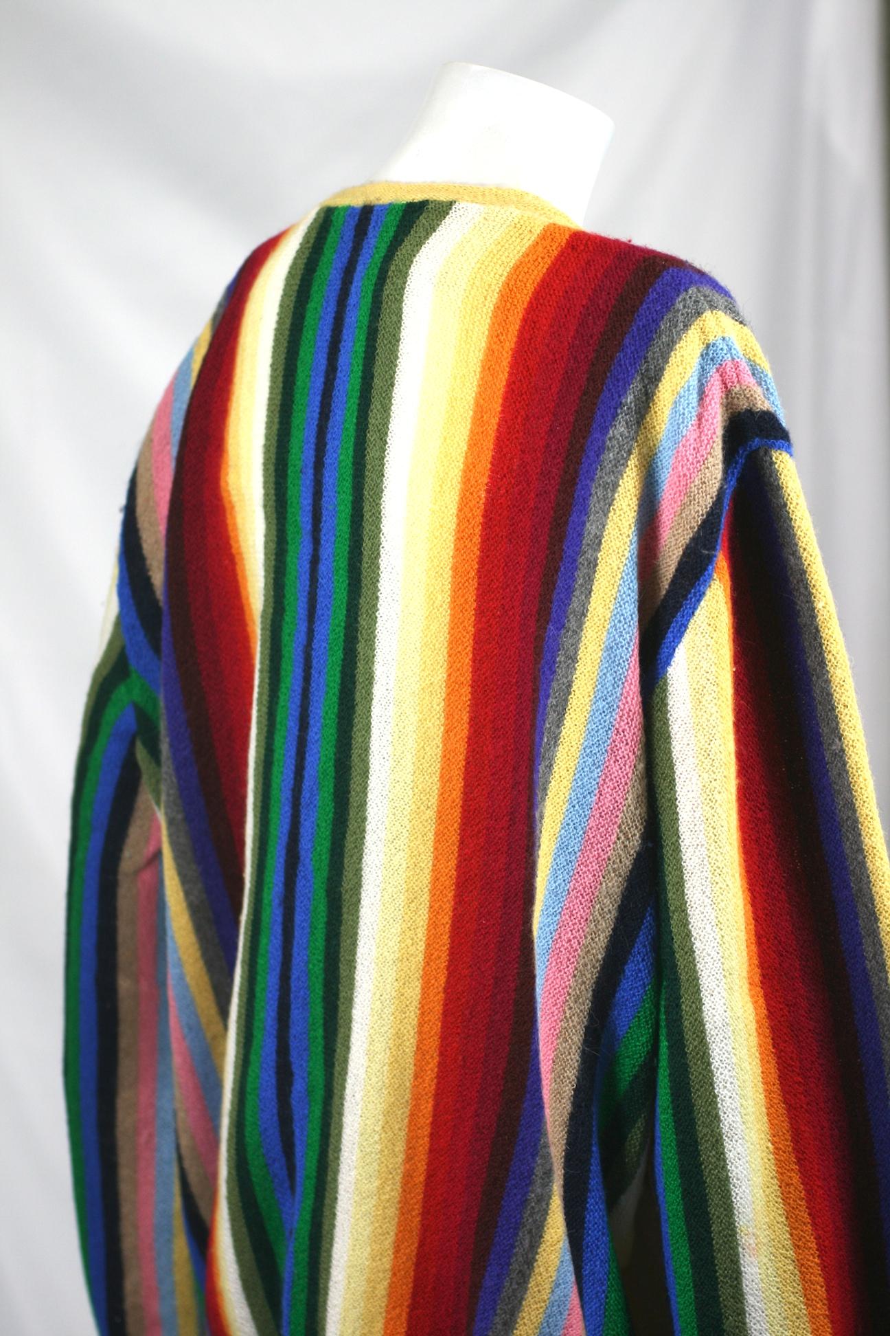 Mens Alpaca Rainbow Sweater In Excellent Condition For Sale In New York, NY