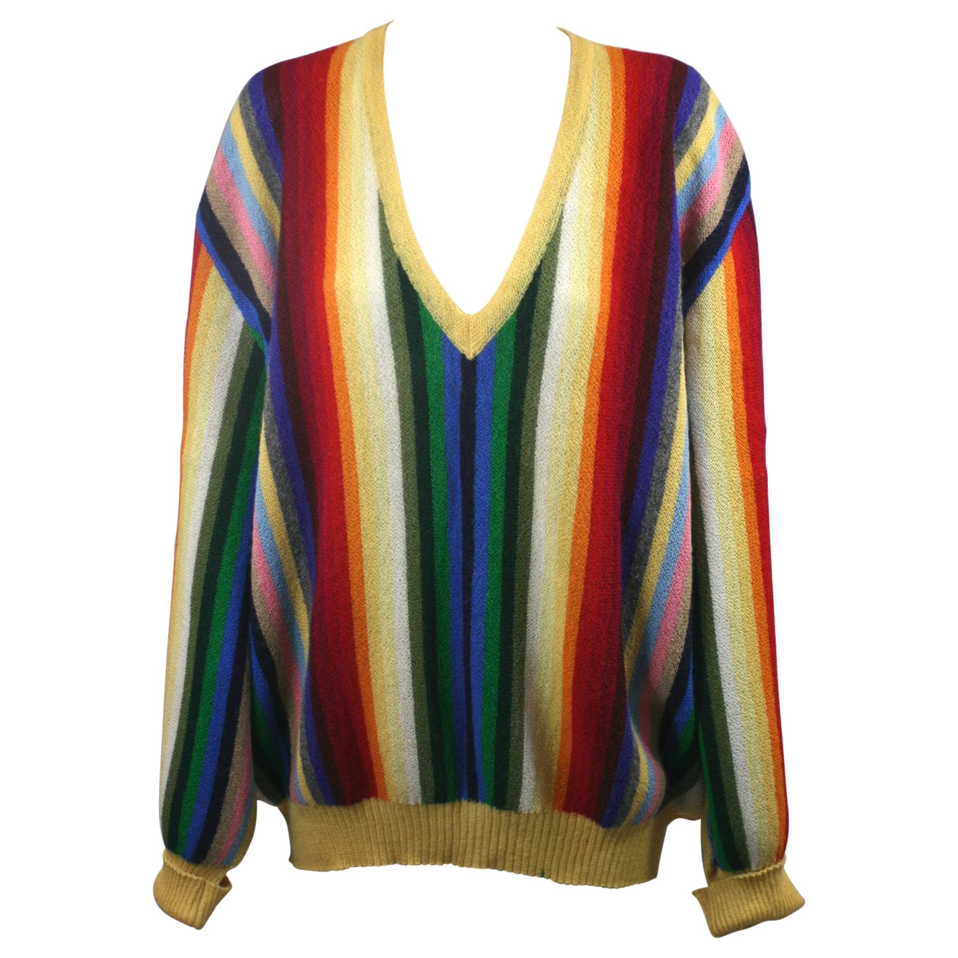 Mens Alpaca Rainbow Sweater For Sale