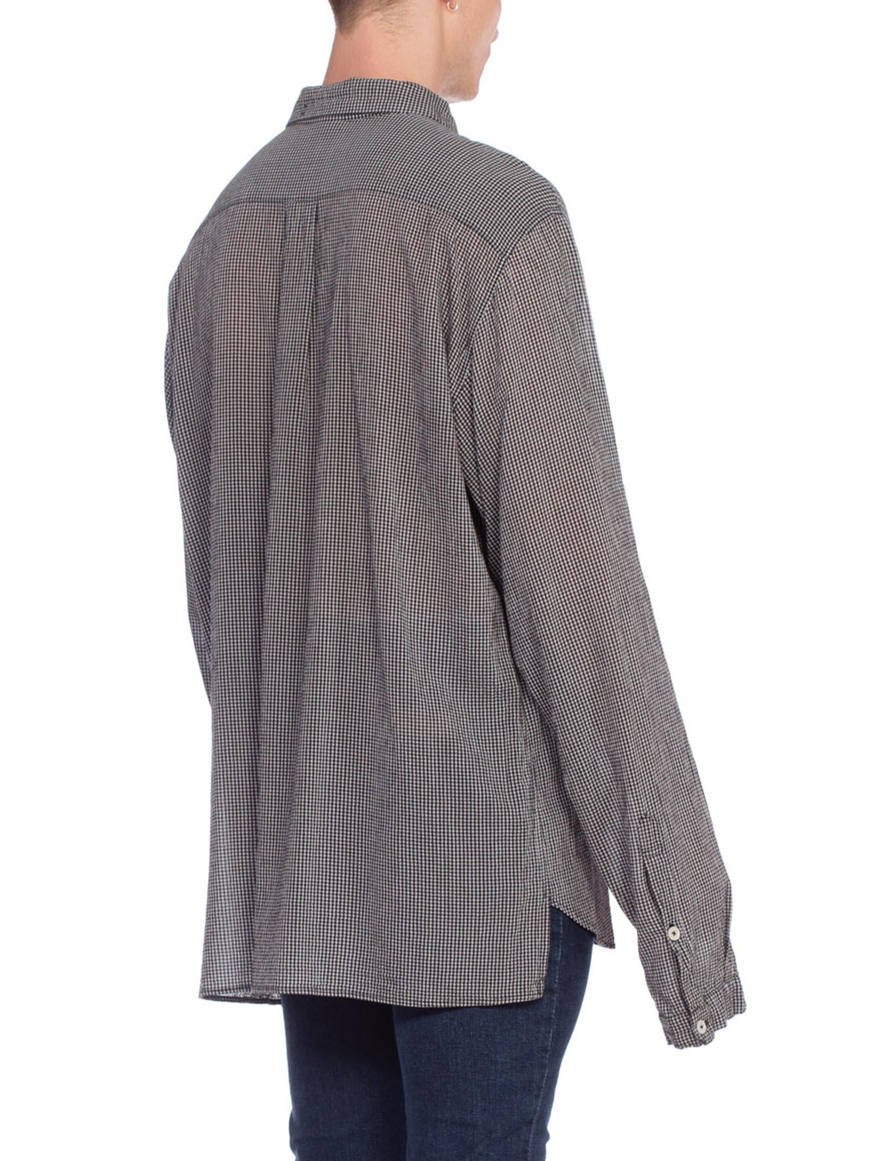 2000S ANN DEMEULEMEESTER Rayon Crepe Men's Oversized Bow Neck Shirt For Sale 4