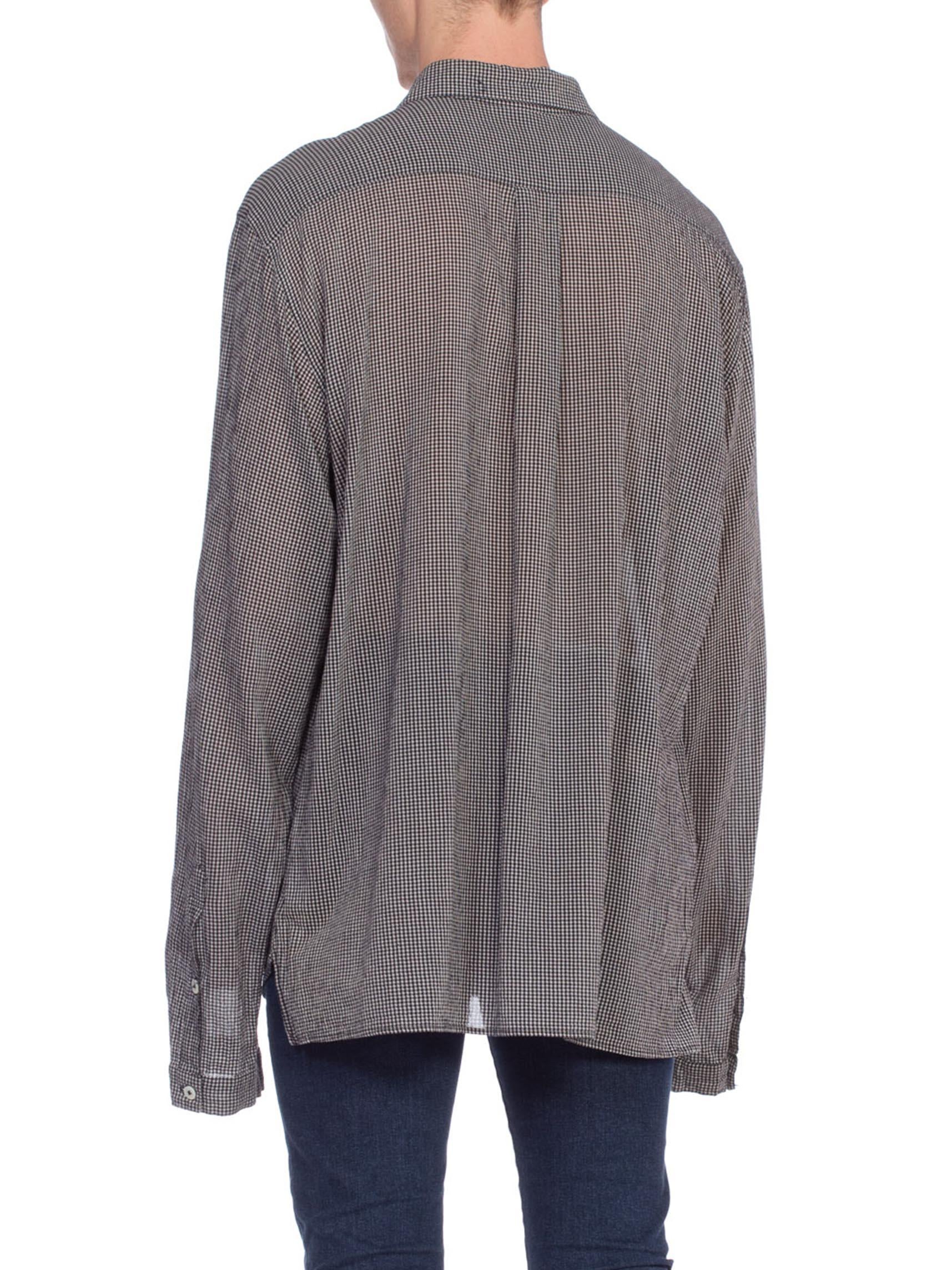 2000S ANN DEMEULEMEESTER Rayon Crepe Men's Oversized Bow Neck Shirt For Sale 5