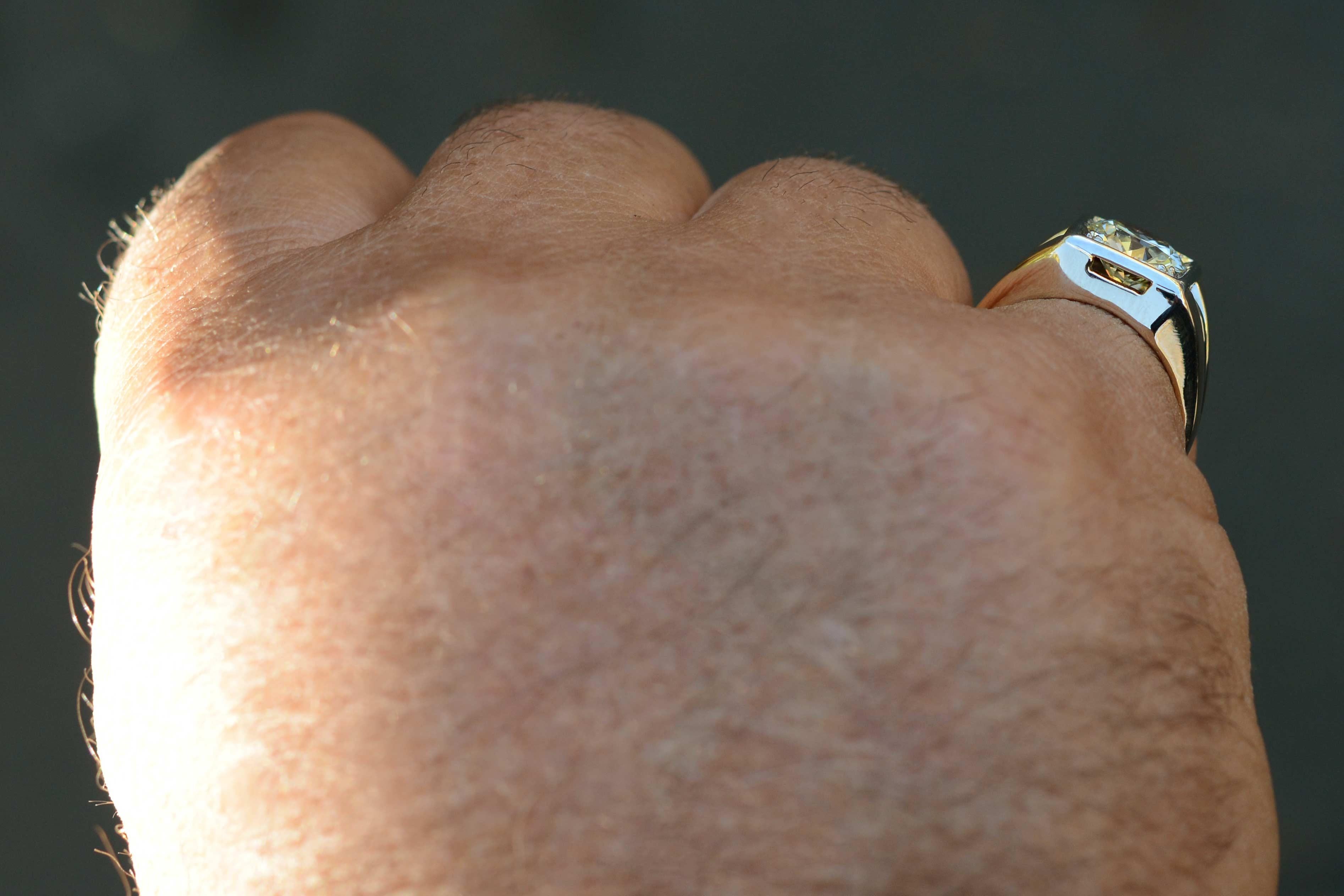 mens solitaire diamond pinky ring