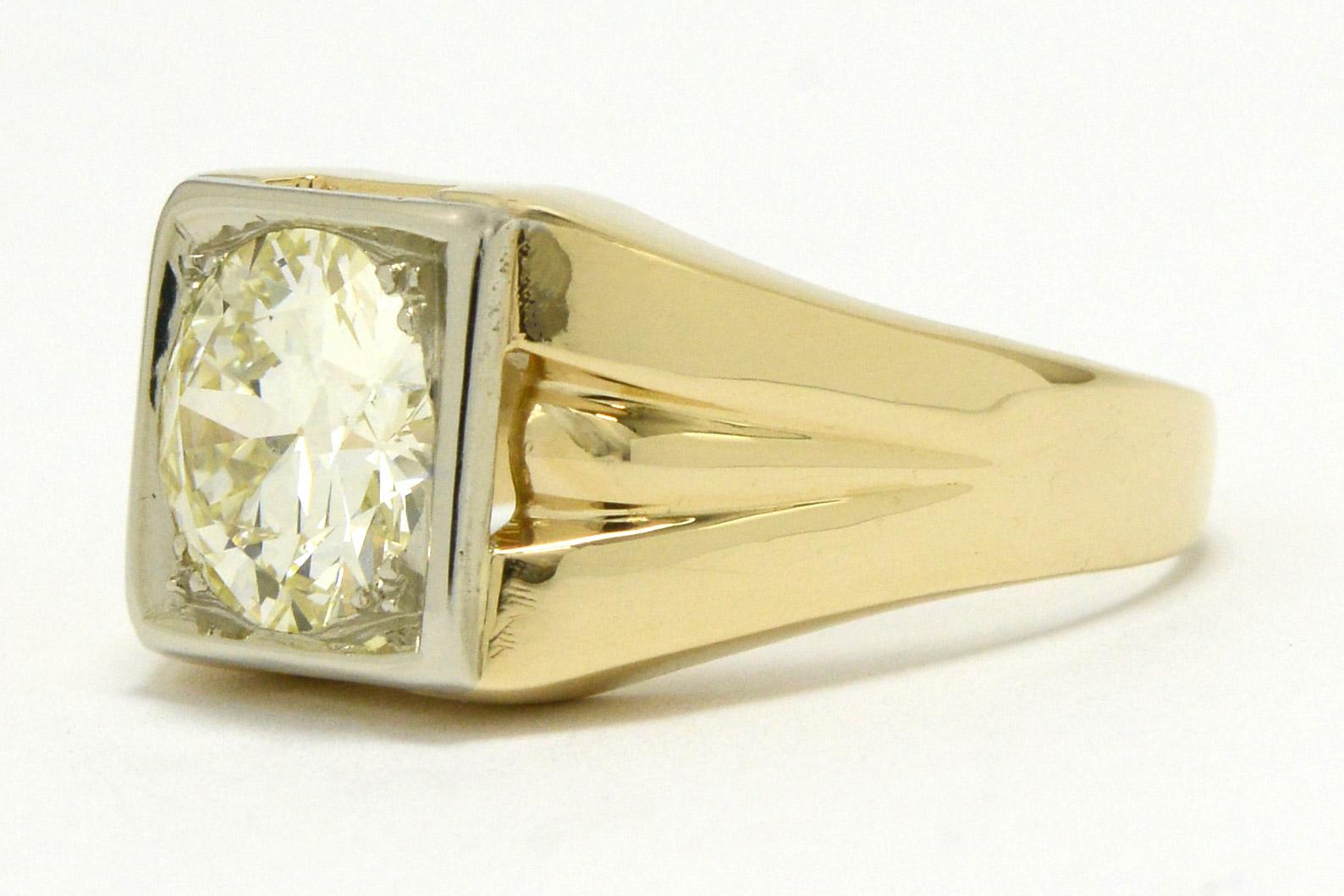 Mens solitaire shop diamond pinky ring