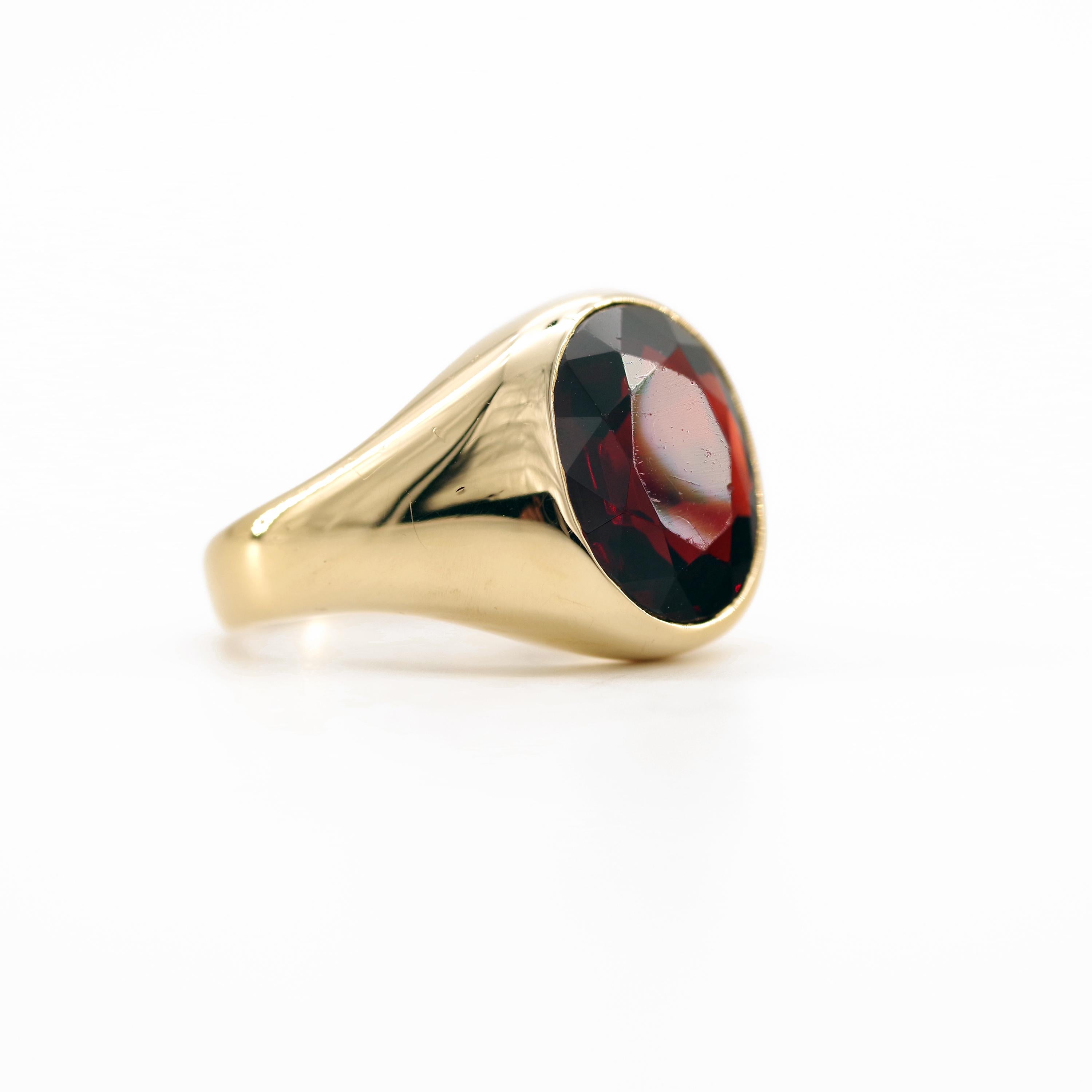 Men's Art Deco Garnet Ring is a Masterpiece of Understatement 1