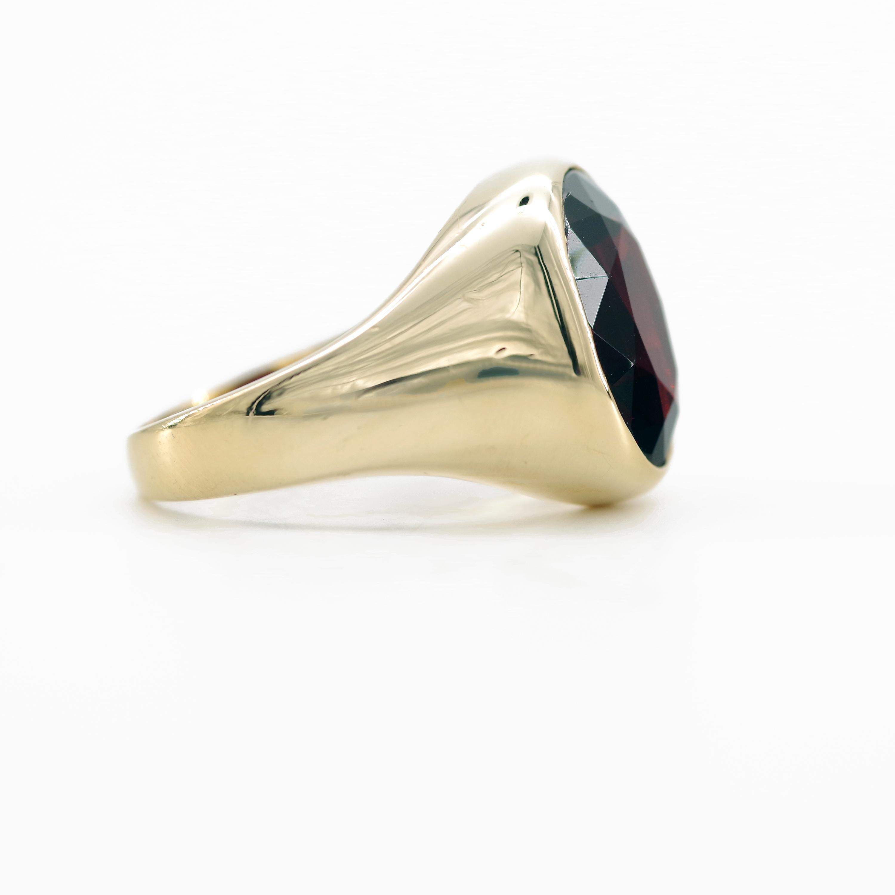 Men's Art Deco Garnet Ring is a Masterpiece of Understatement 2