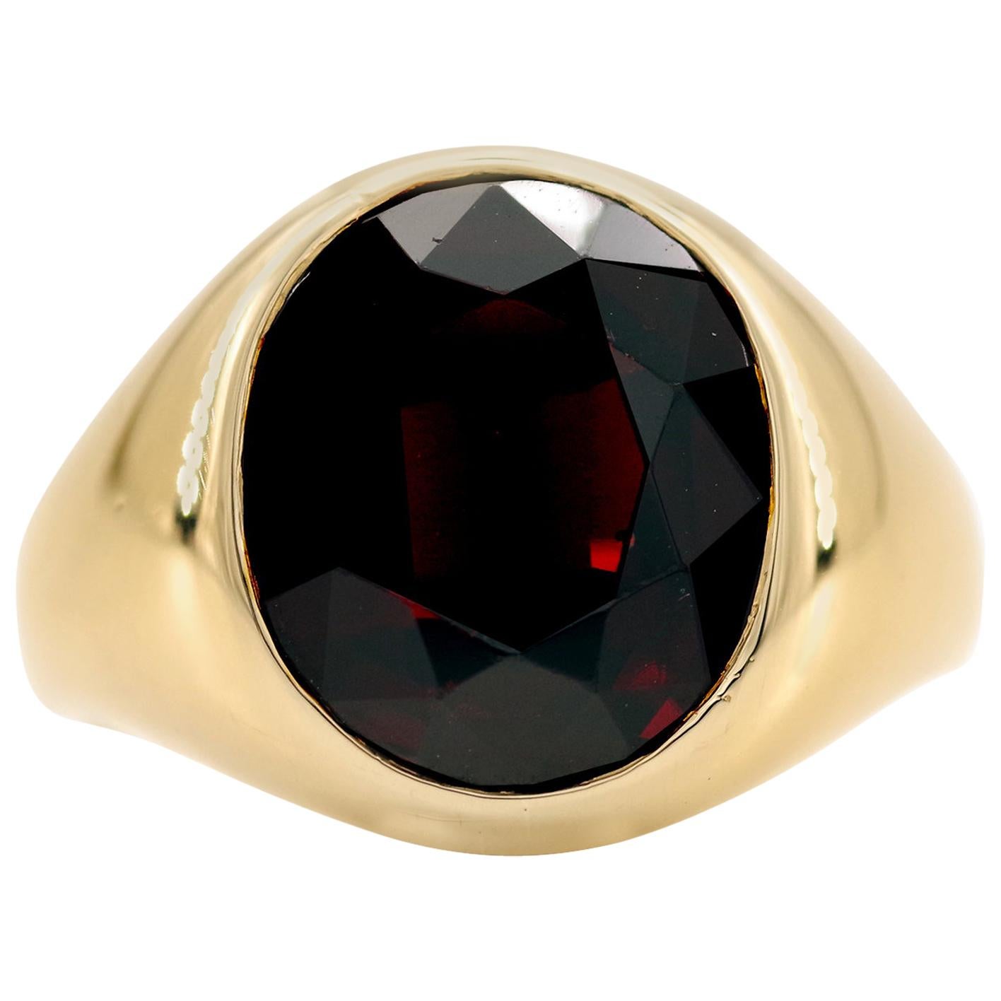 Men's Art Deco Garnet Ring is a Masterpiece of Understatement