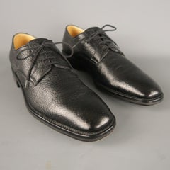 Men's ARTHUR BEREN Size 9.5 Black Textured Leather Lace Up