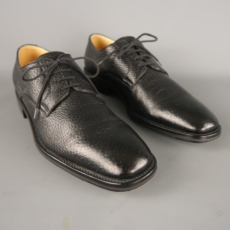 Men�s ARTHUR BEREN Size 9.5 Black Textured Leather Lace Up