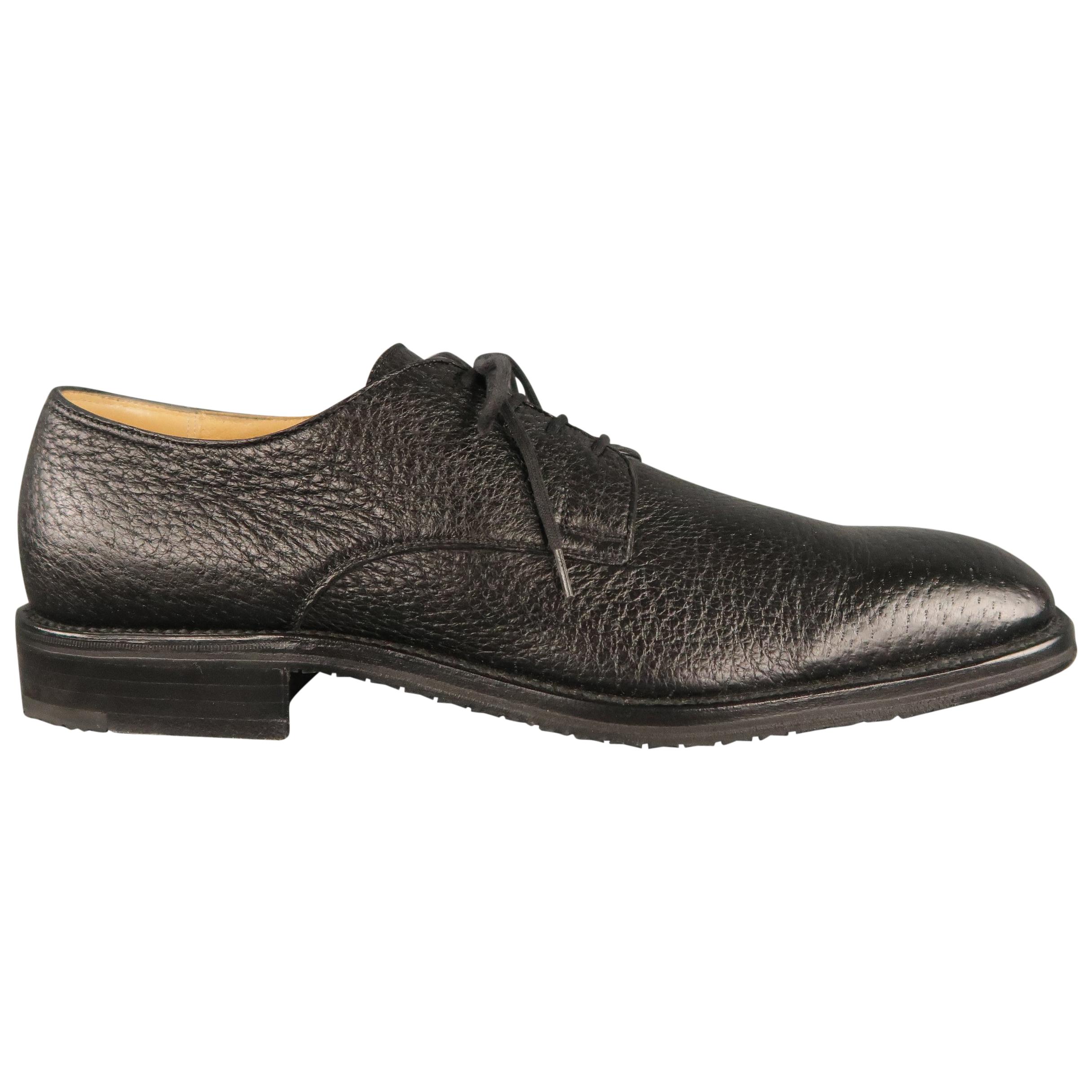 Men
s ARTHUR BEREN Size 9.5 Black Textured Leather Lace Up