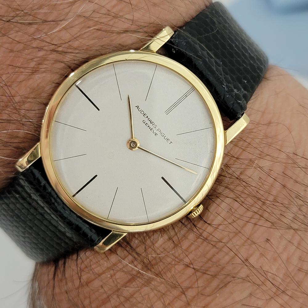 Herren Audemars Piguet Geneve 22139 32mm 18K Gold Schlanker Handaufzug 1960er Jahre RA359 10