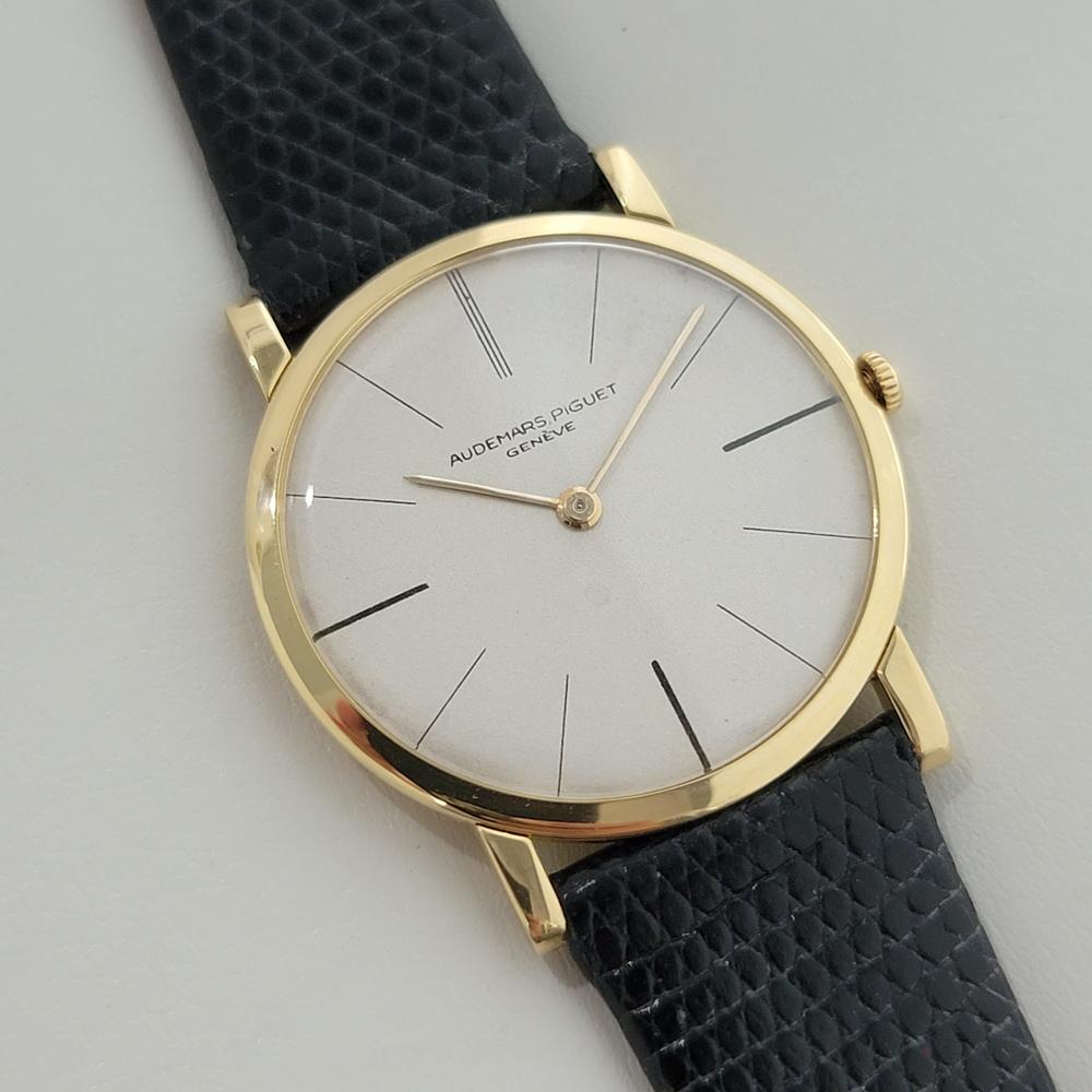 Herren Audemars Piguet Geneve 22139 32mm 18K Gold Schlanker Handaufzug 1960er Jahre RA359 im Zustand „Hervorragend“ in Beverly Hills, CA