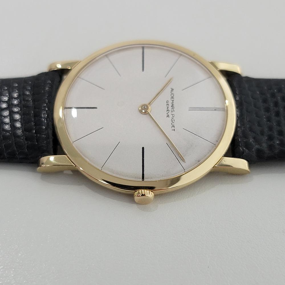 Herren Audemars Piguet Geneve 22139 32mm 18K Gold Schlanker Handaufzug 1960er Jahre RA359 2