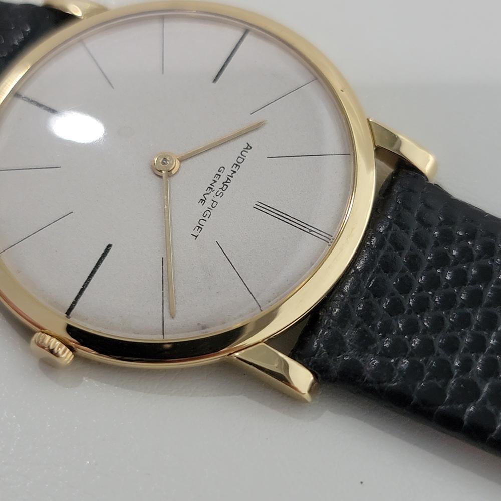 Herren Audemars Piguet Geneve 22139 32mm 18K Gold Schlanker Handaufzug 1960er Jahre RA359 3