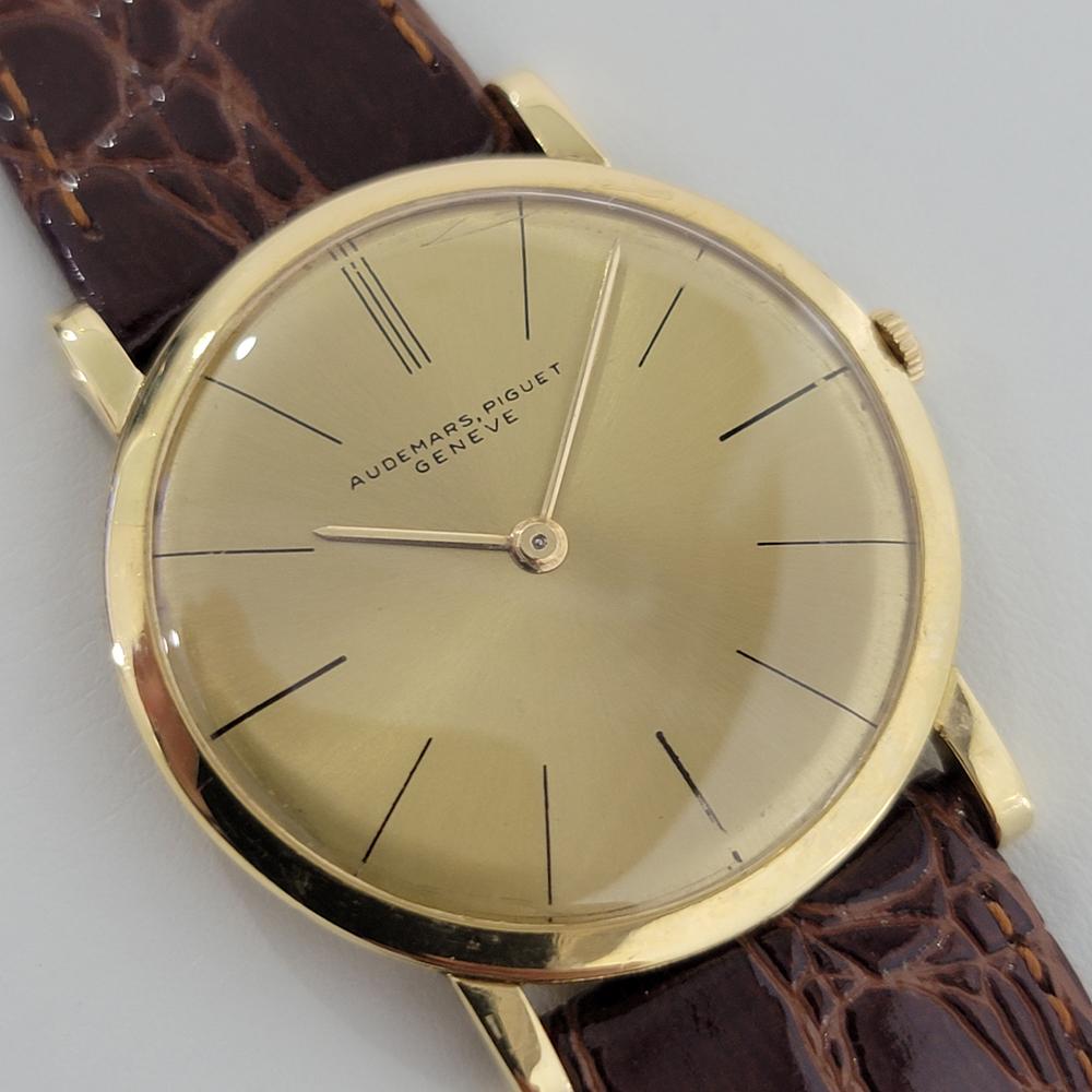 Herren Audemars Piguet Geneve 18k Gold Ultra Thin Manual Wind 1960er Jahre RA234 im Zustand „Hervorragend“ in Beverly Hills, CA