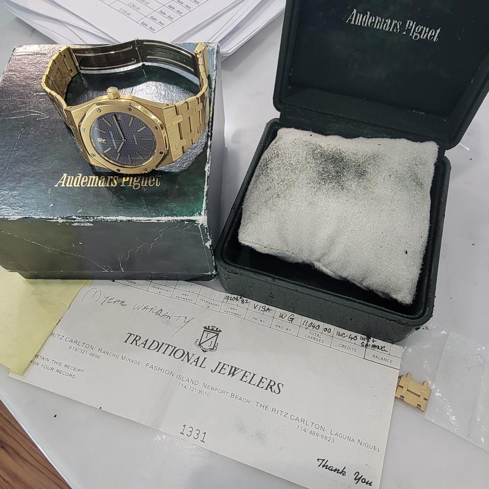 Mens Audemars Piguet Royal Oak 18k Gold 5402BA 39mm Automatic w Box 1990s OM103 8