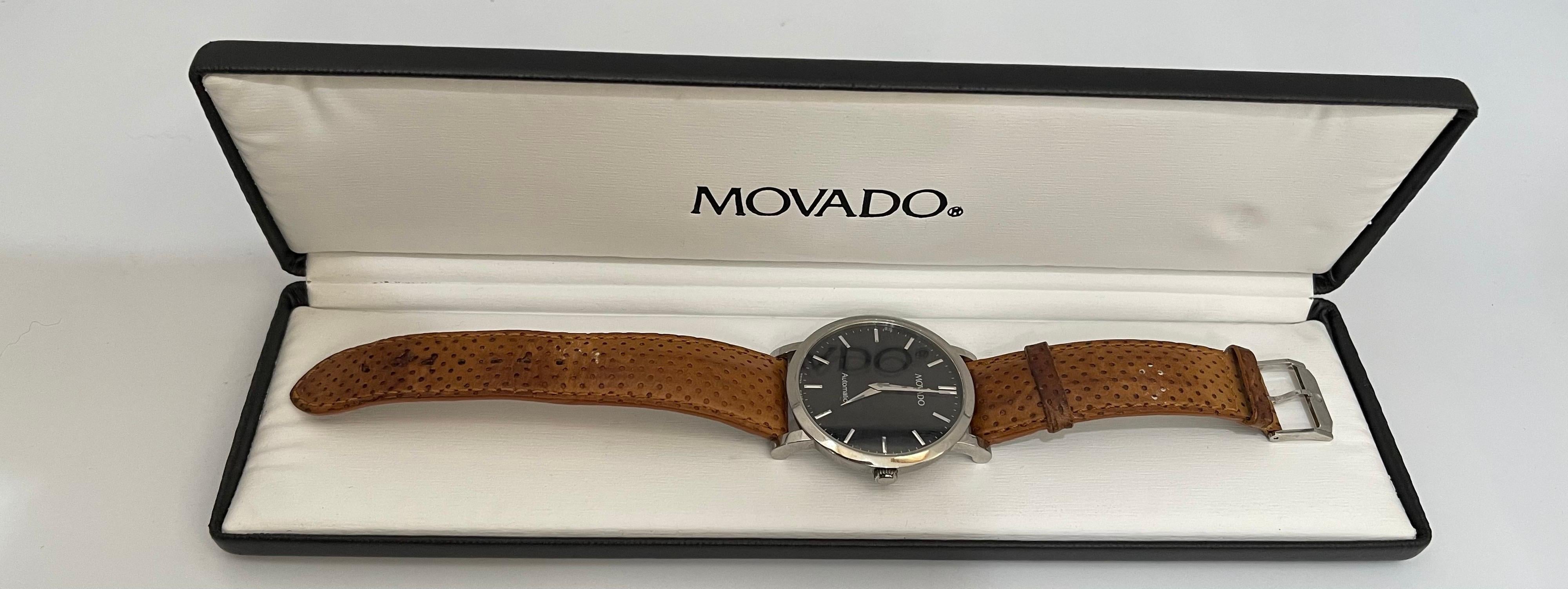 Herren Authentic 6570281 Movado Schwarzes Zifferblatt Schweizer Automatikuhr Bold Dial 11