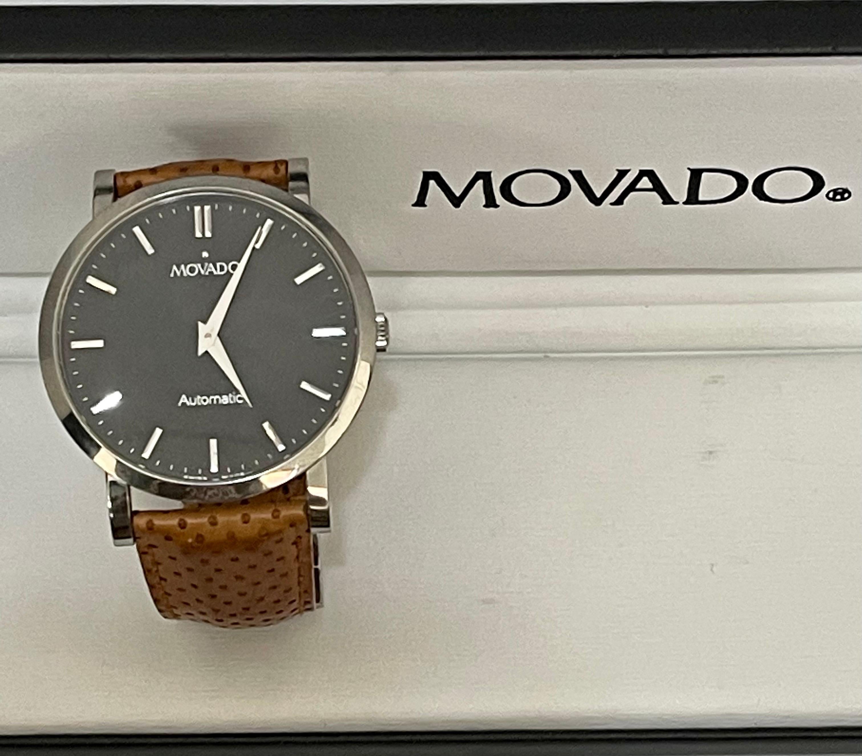 Herren Authentic 6570281 Movado Schwarzes Zifferblatt Schweizer Automatikuhr Bold Dial 3