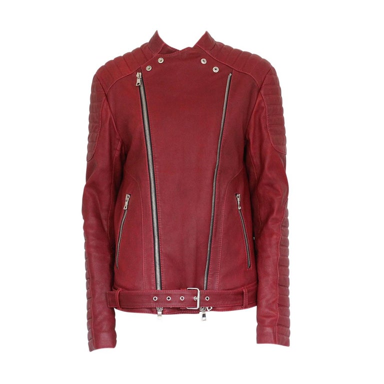 Men's Balmain Red Leather Biker Jacket 52 at 1stDibs | balmain red leather  jacket, balmain red jacket, balmain leather jacket